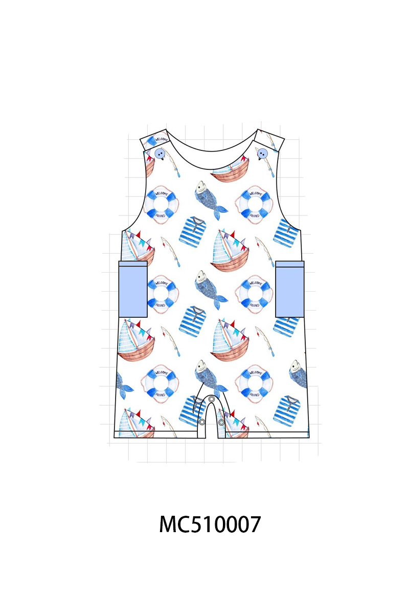 Blue marine print collection