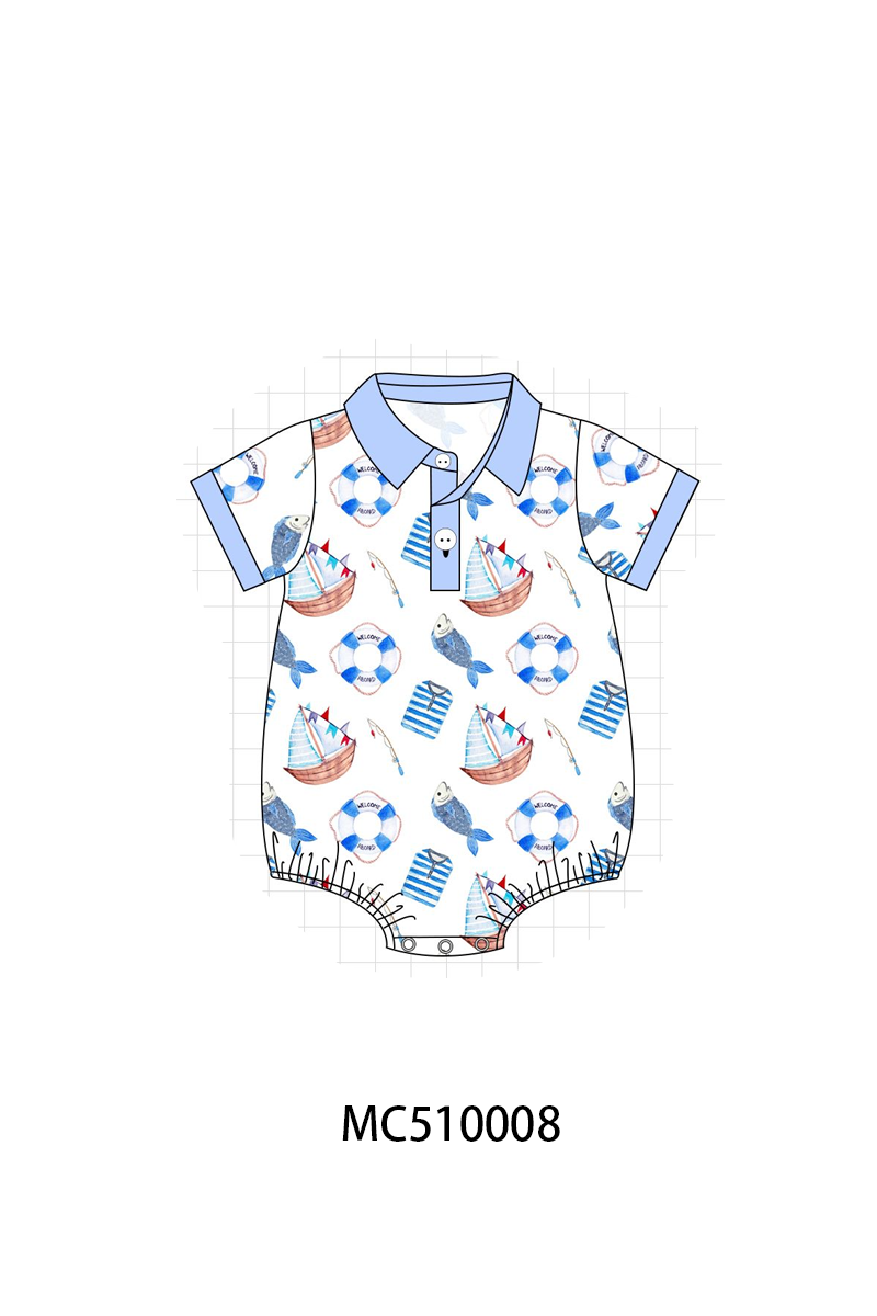 Blue marine print collection