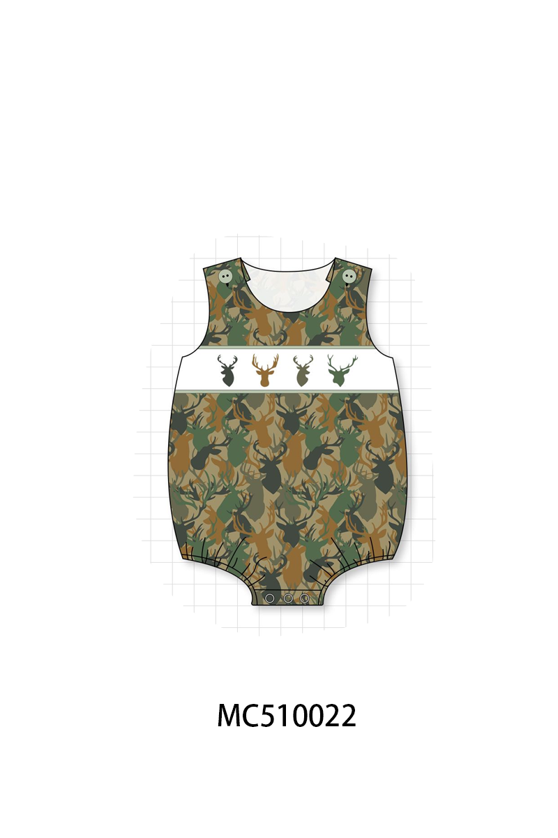 Camouflage deer antler embroidery collection
