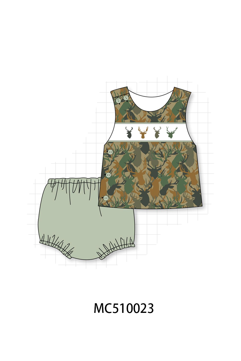 Camouflage deer antler embroidery collection