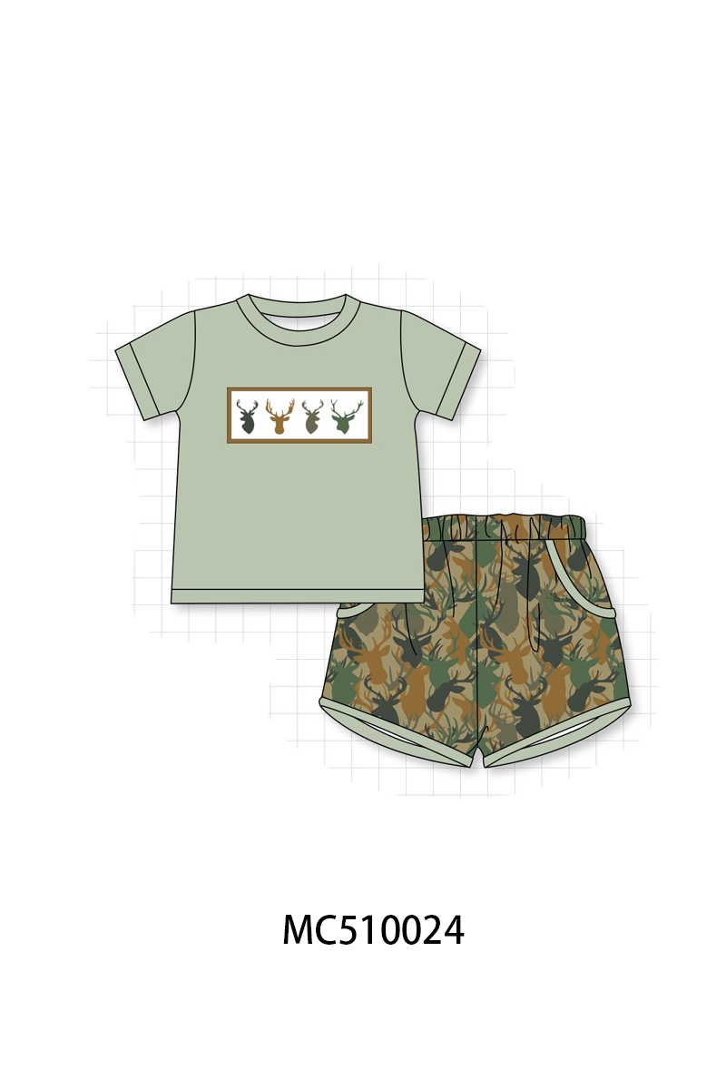 Camouflage deer antler embroidery collection