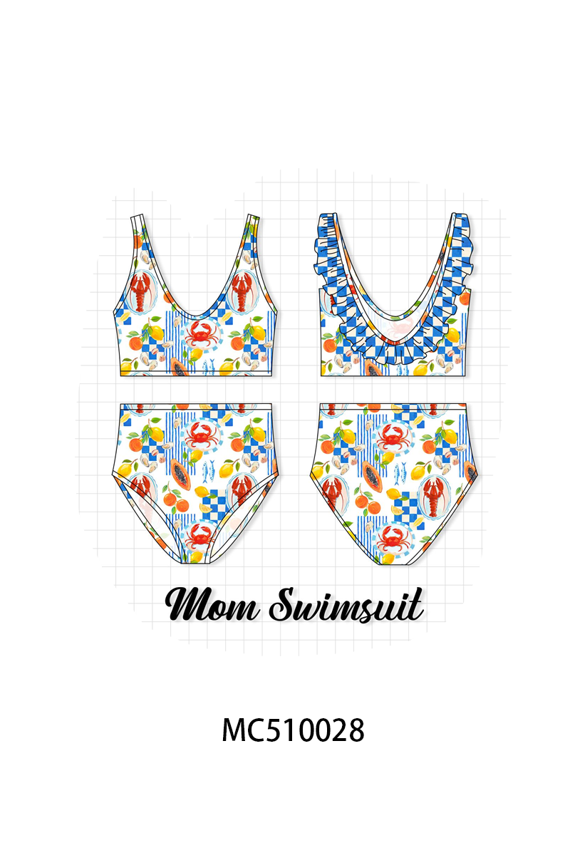 Lemon lobster crab print collection