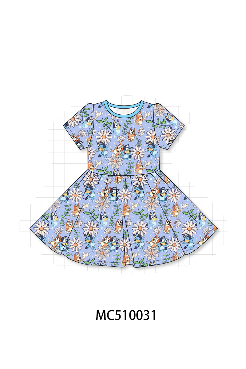 Blue character daisy print bamboo collection