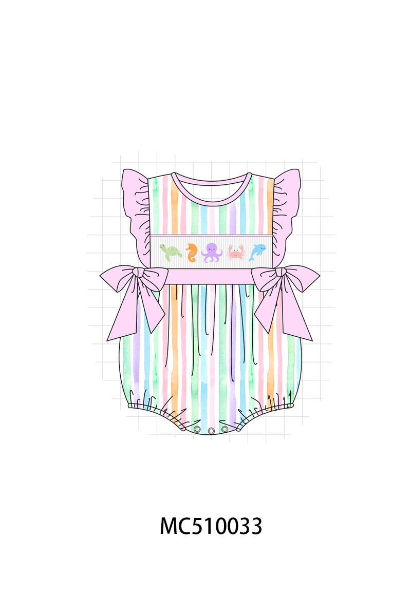 Purple marine smocked stripe collection