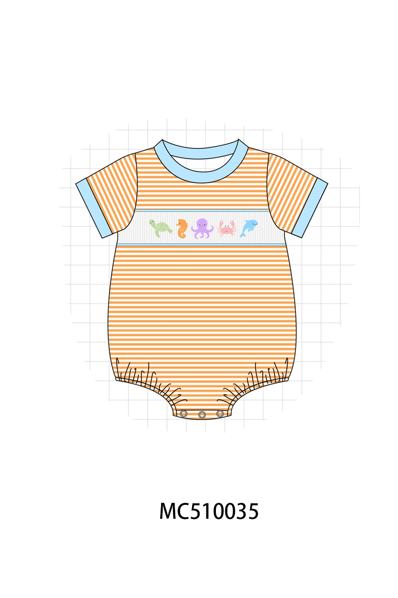 Purple marine smocked stripe collection