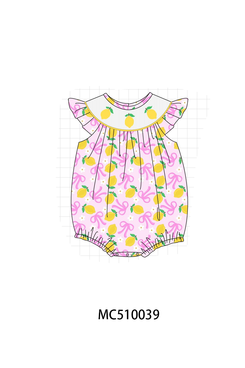 Purple bow lemon smocked collection