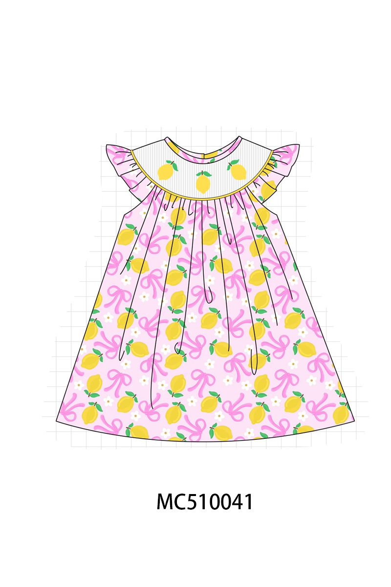 Purple bow lemon smocked collection