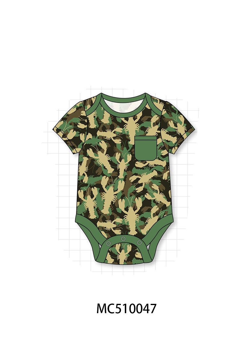 Green lobster print bamboo collection