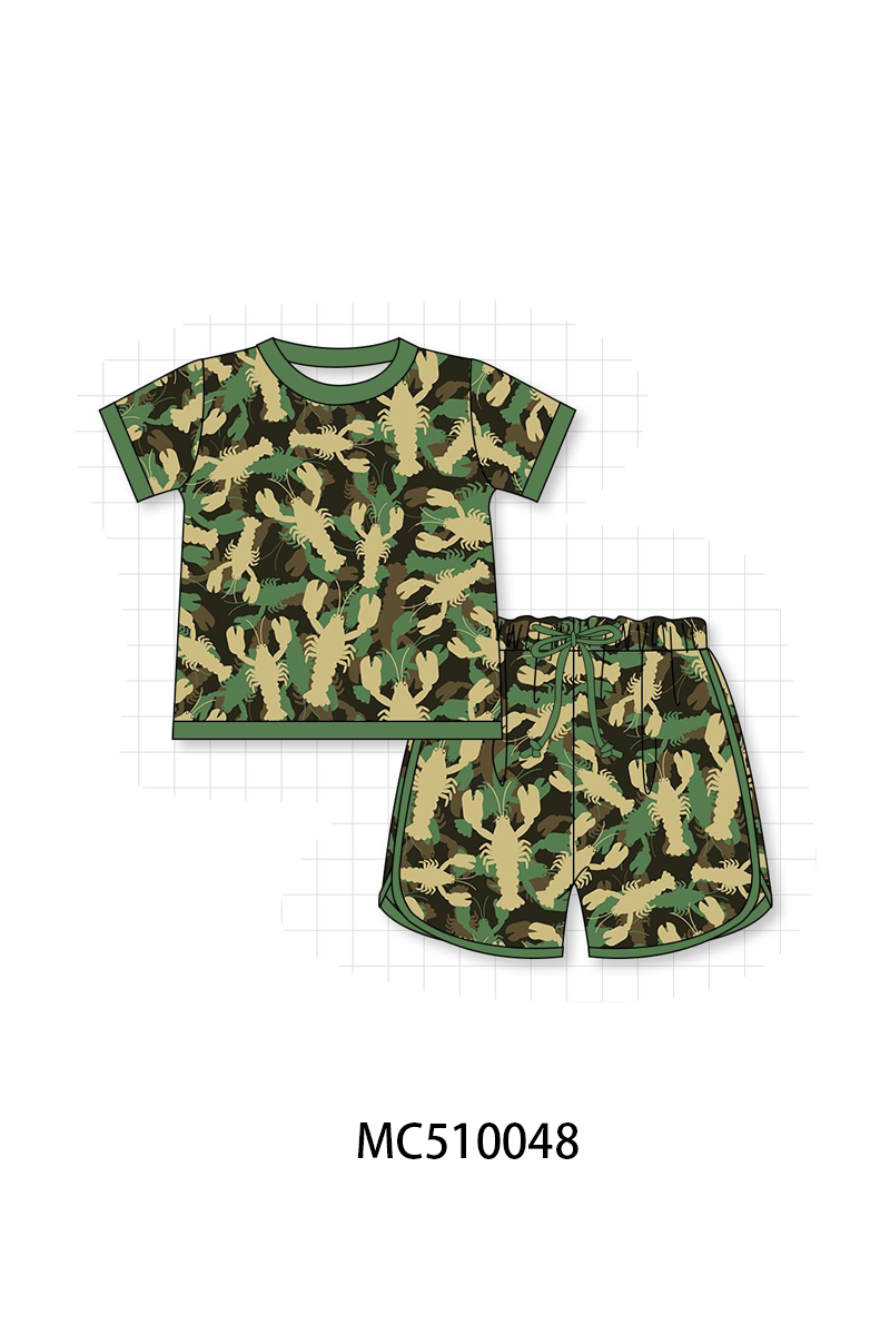 Green lobster print bamboo collection
