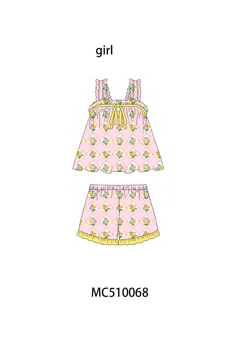 Multicolored floral print girl sleeping wear collection 1