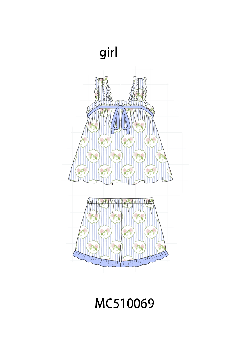 Multicolored floral print girl sleeping wear collection 1