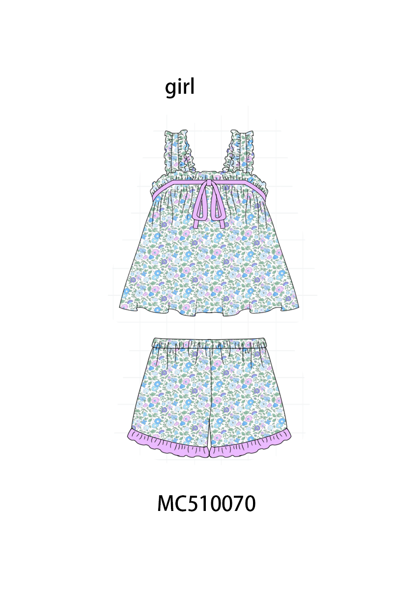 Multicolored floral print girl sleeping wear collection 1