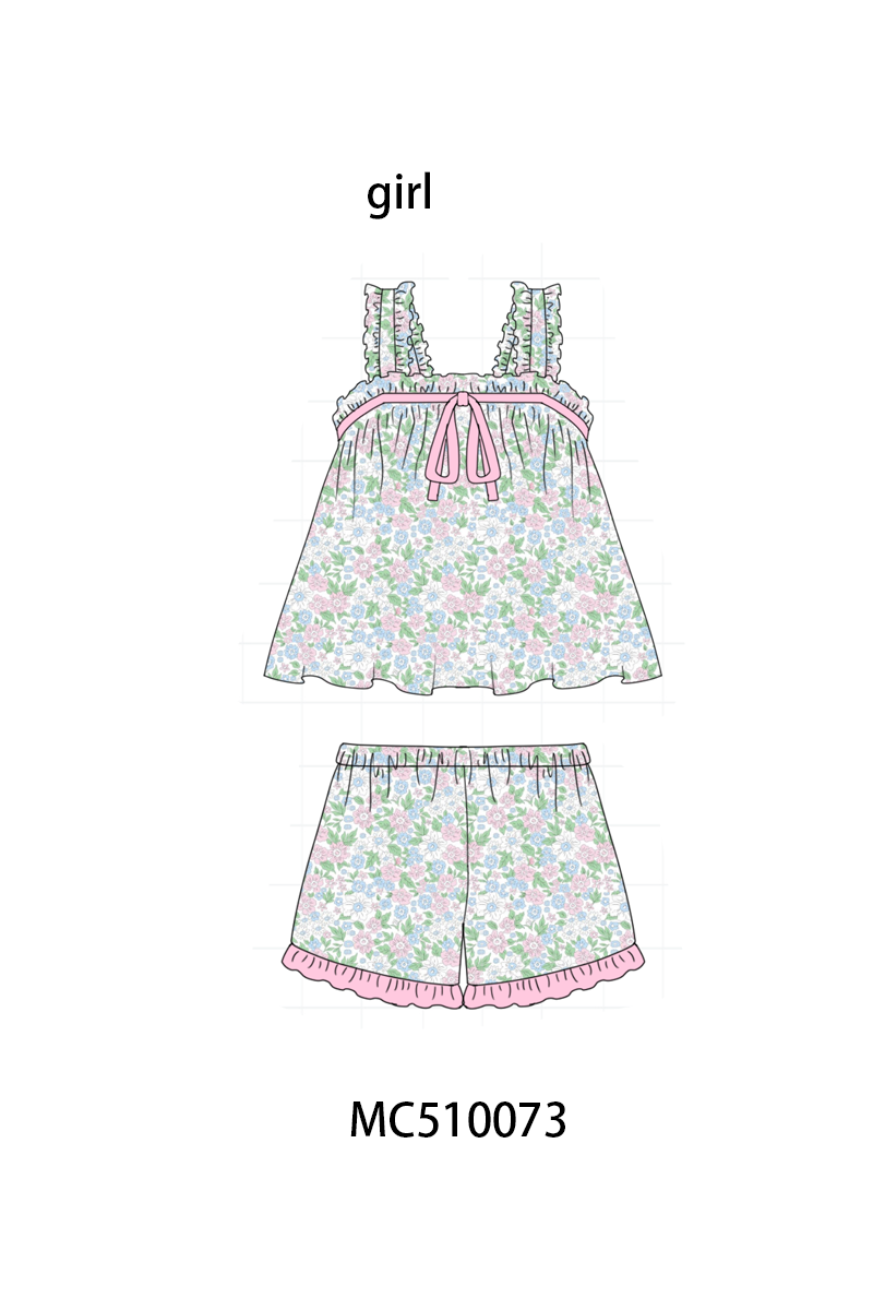 Multicolored floral print girl sleeping wear collection 1