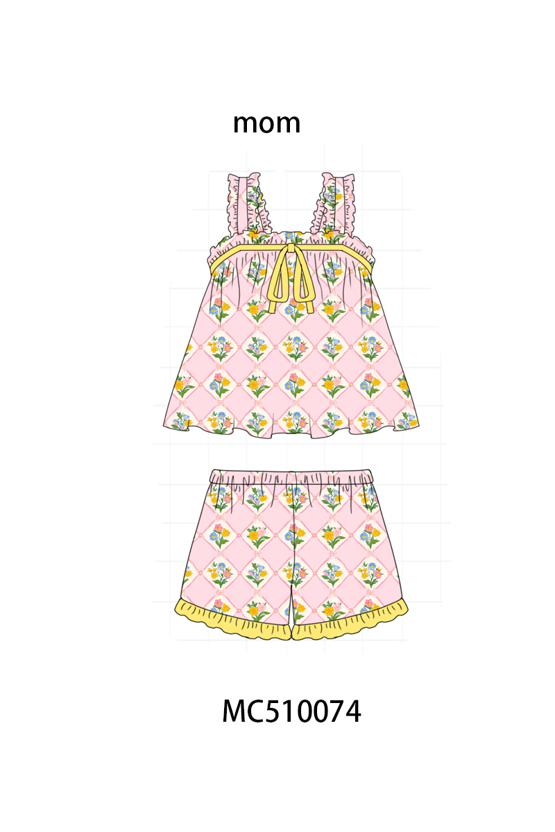 Multicolored floral print mom sleeping wear collection 2
