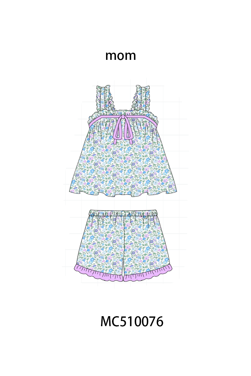Multicolored floral print mom sleeping wear collection 2