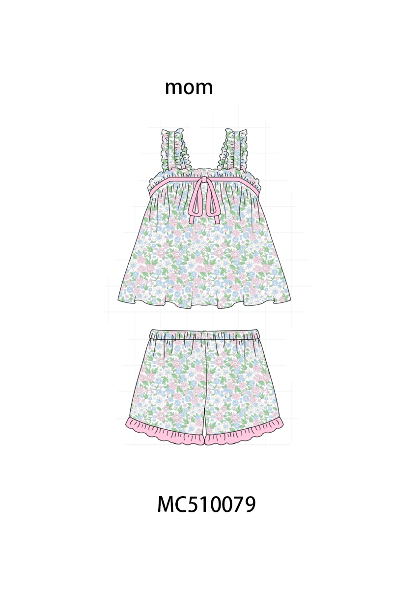 Multicolored floral print mom sleeping wear collection 2