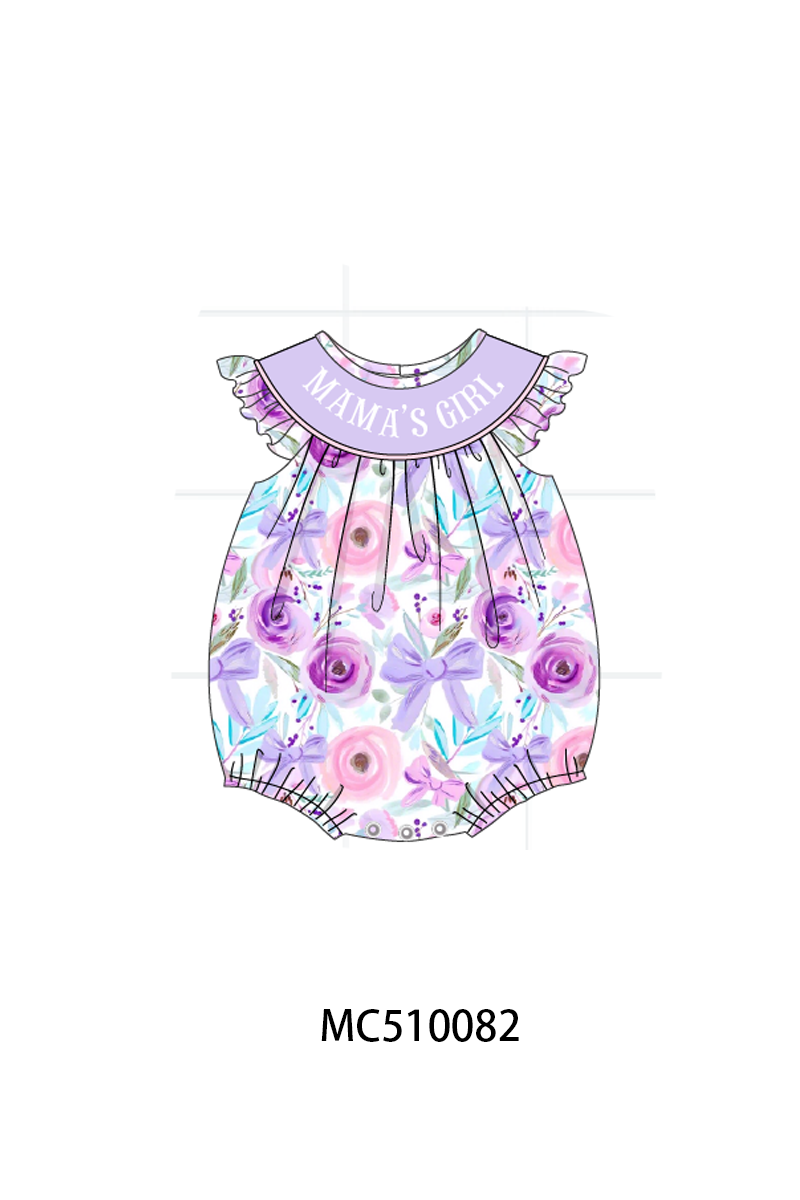 Purple floral print ruffle collection