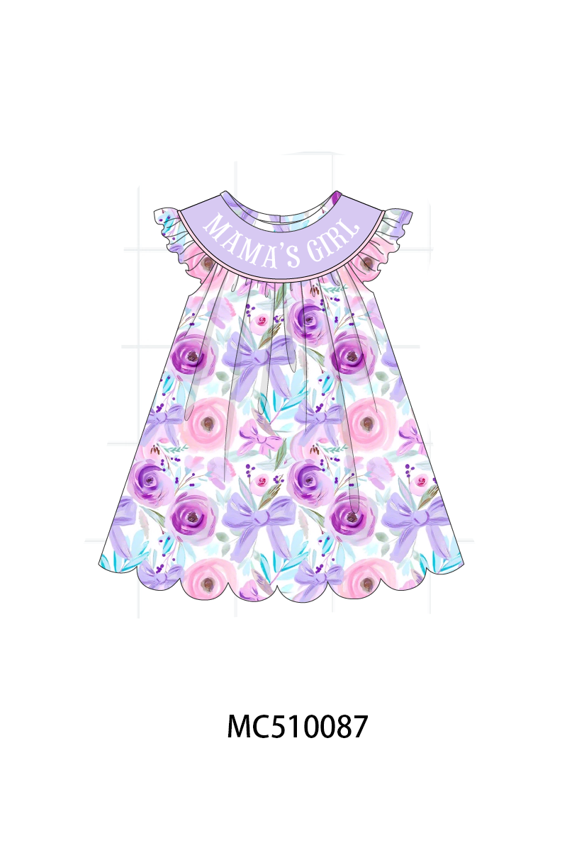 Purple floral print ruffle collection