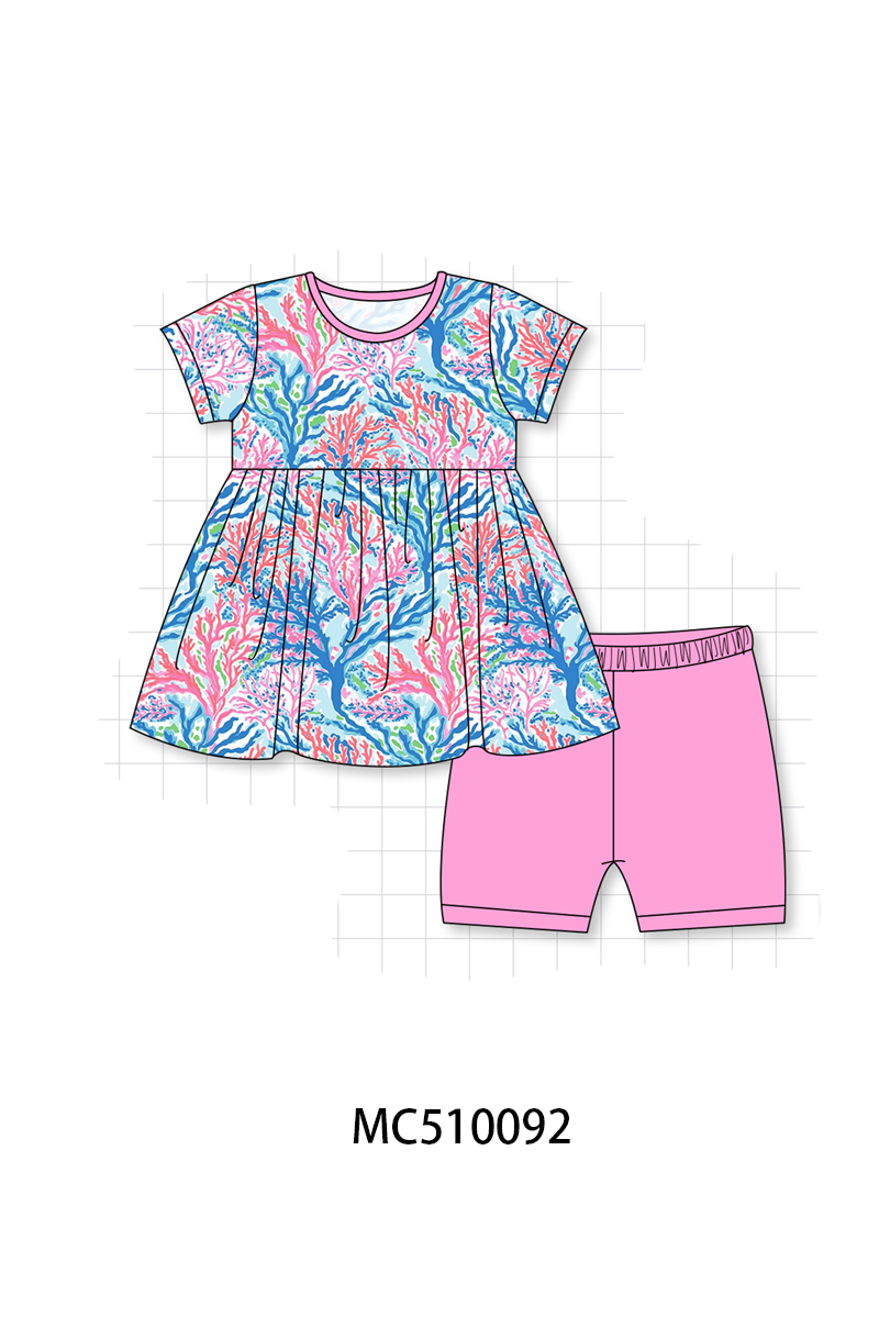 Pink bamboo print pajama collection
