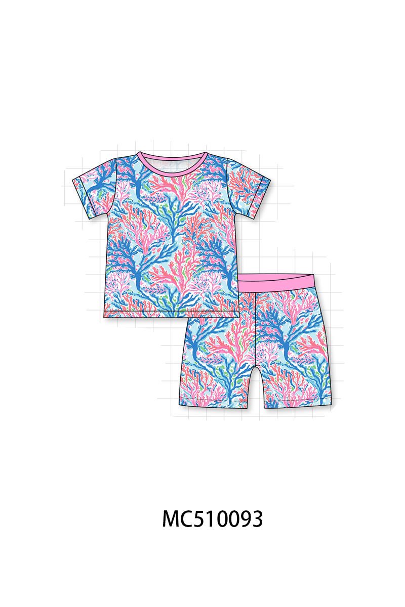 Pink bamboo print pajama collection