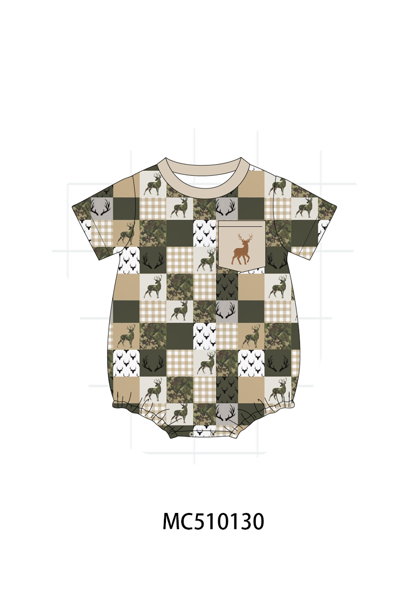 Green hunting deer embroidery collection