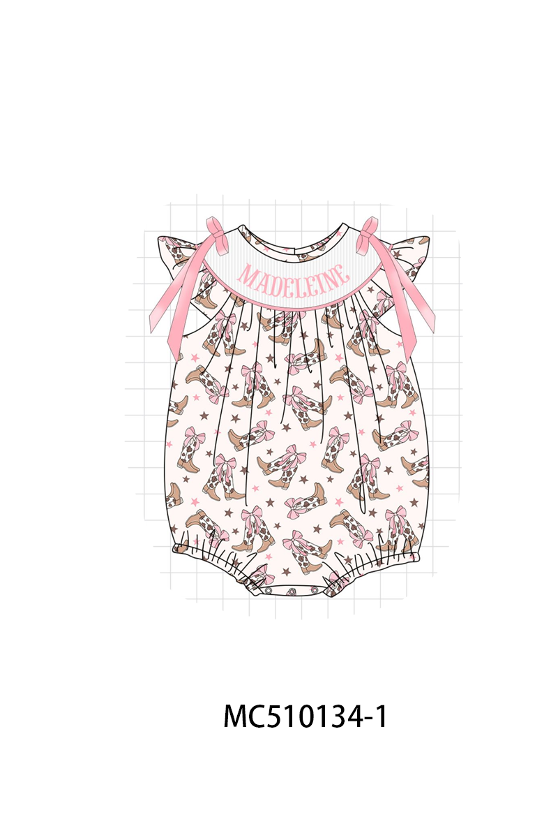 Western cowboy boots monogram smocked collection