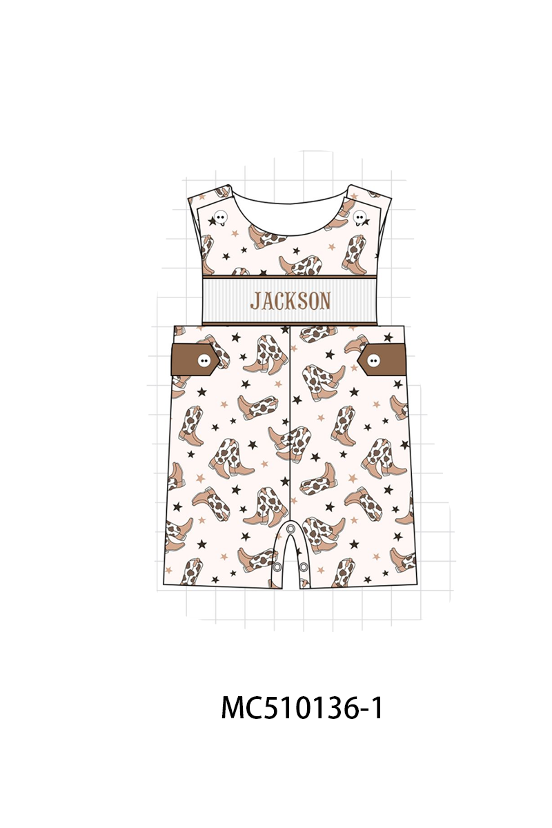 Western cowboy boots monogram smocked collection