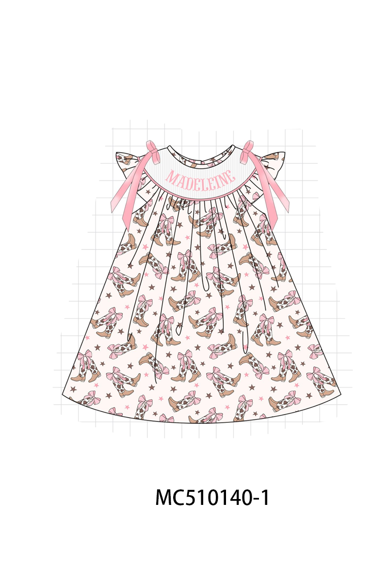 Western cowboy boots monogram smocked collection