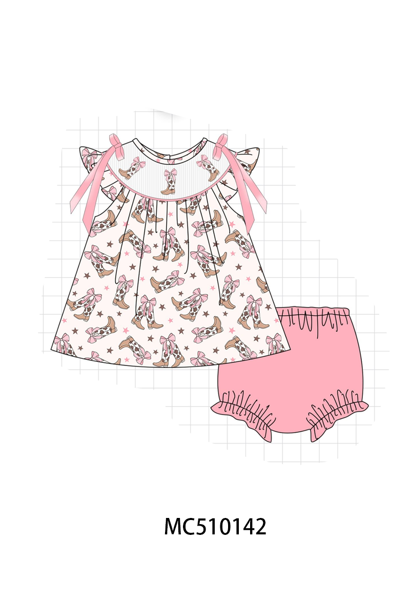 Western cowboy boots smocked collection 2