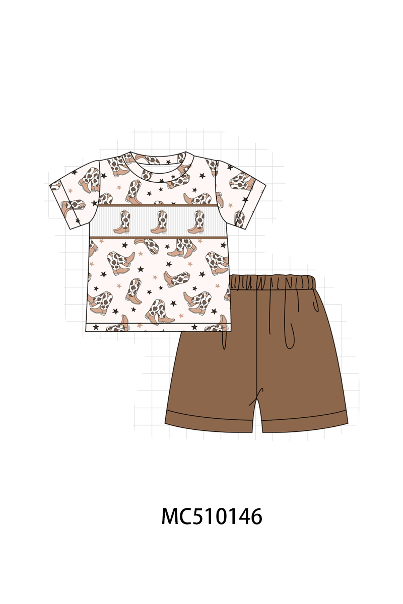 Western cowboy boots smocked collection 2