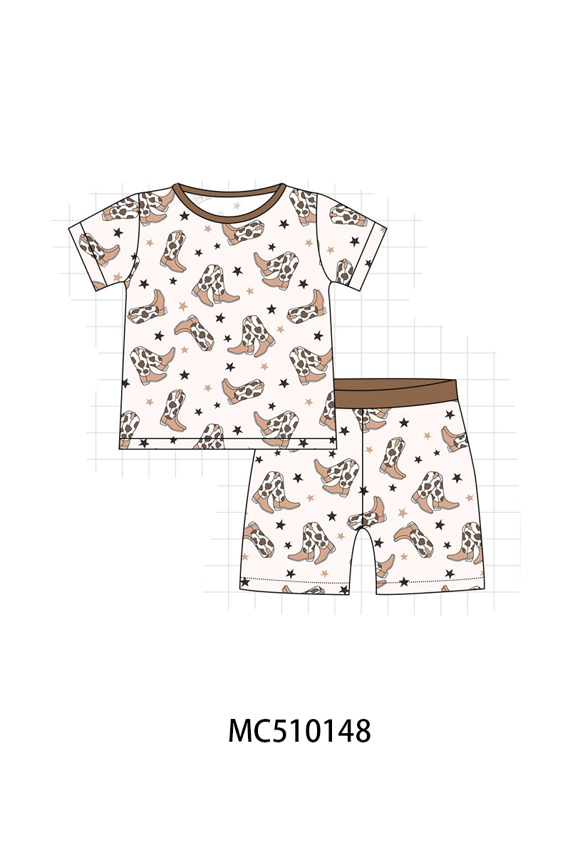 Western cowboy boots print bamboo collection
