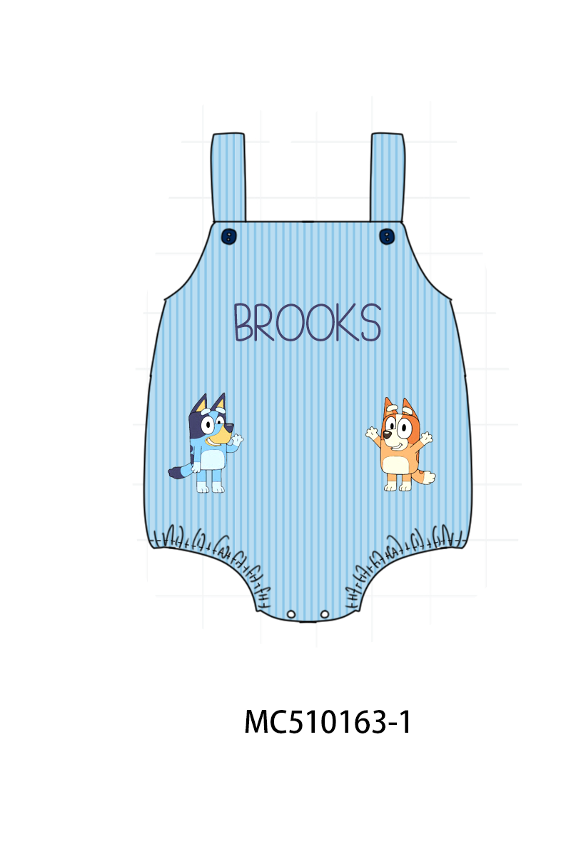 Pink&blue character monogram embroidery collection