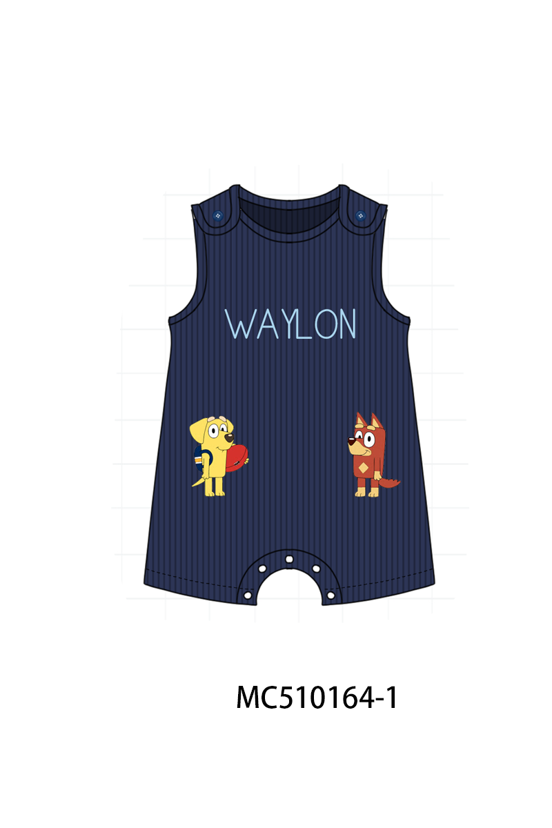 Pink&blue character monogram embroidery collection