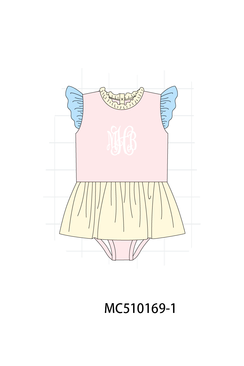 Colors blocks monogram embroidery collection 1