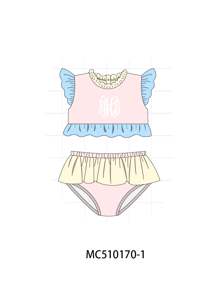 Colors blocks monogram embroidery collection 1