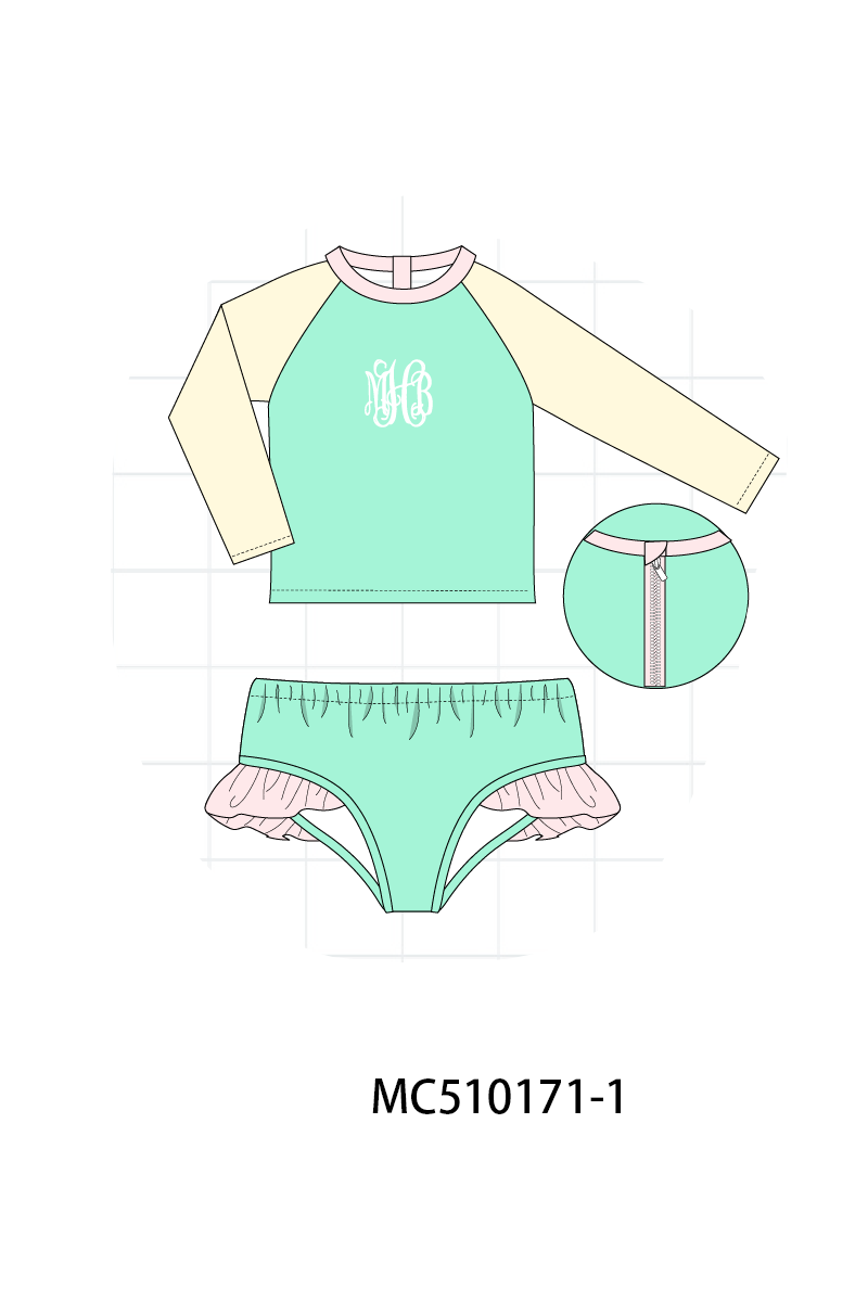 Colors blocks monogram embroidery collection 1