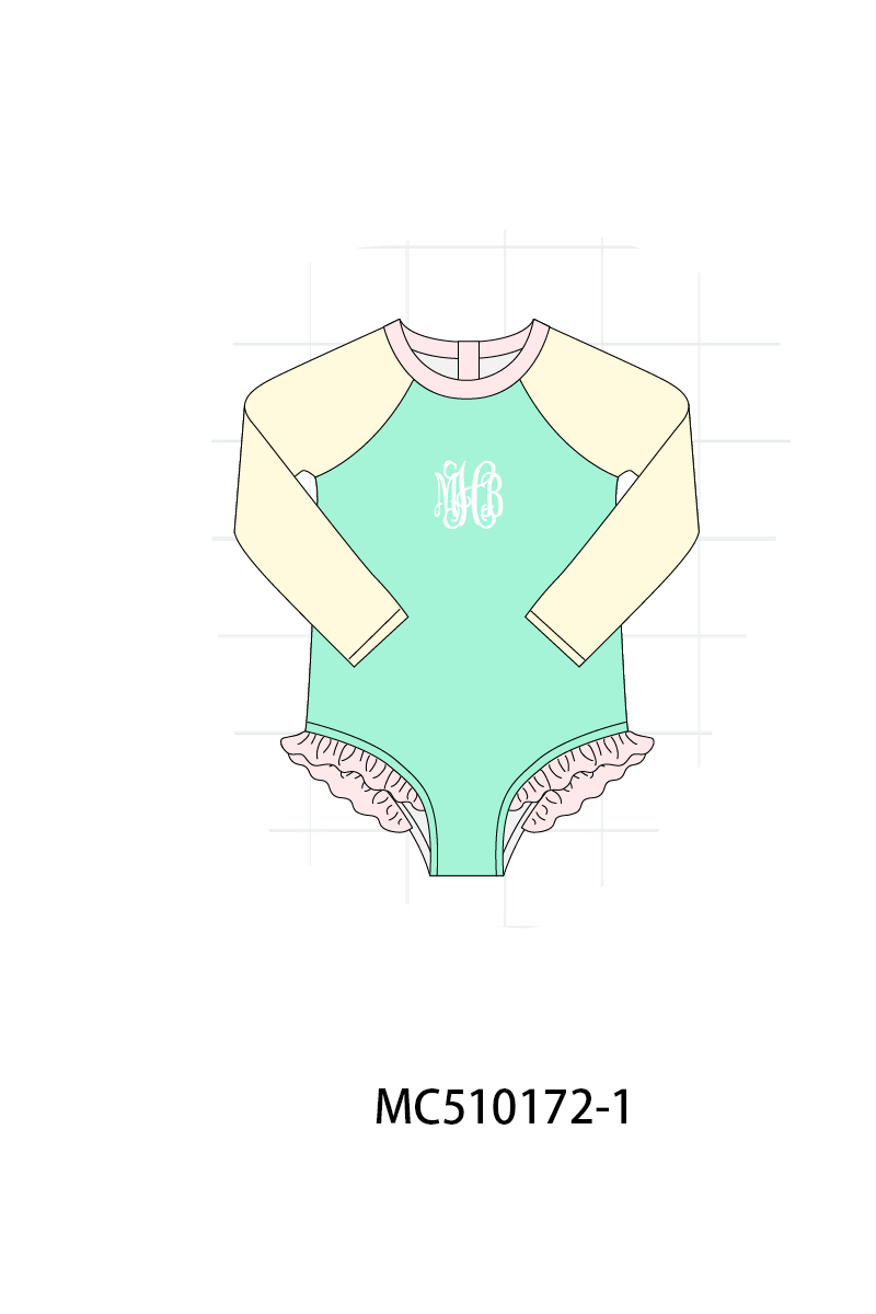 Colors blocks monogram embroidery collection 1