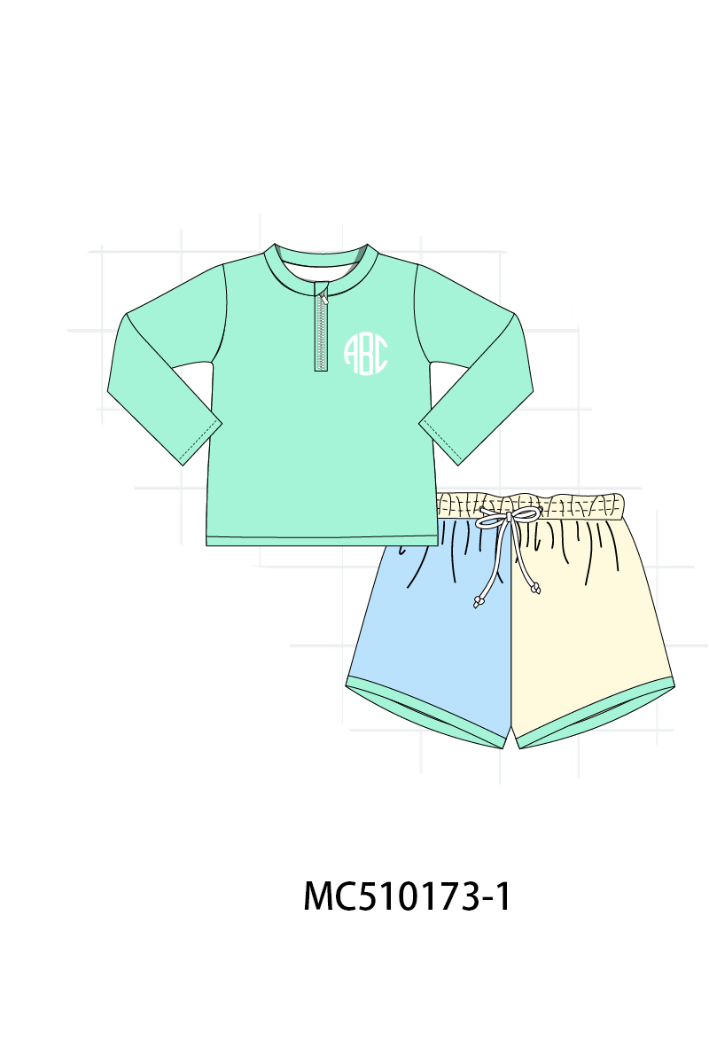 Colors blocks monogram embroidery collection 1