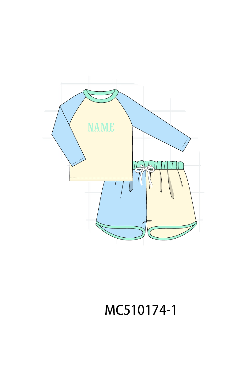 Colors blocks monogram embroidery collection 1