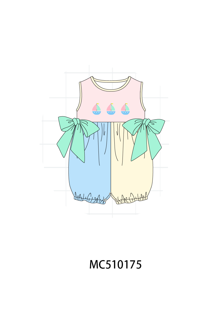 Colors blocks sailboat embroidery collection