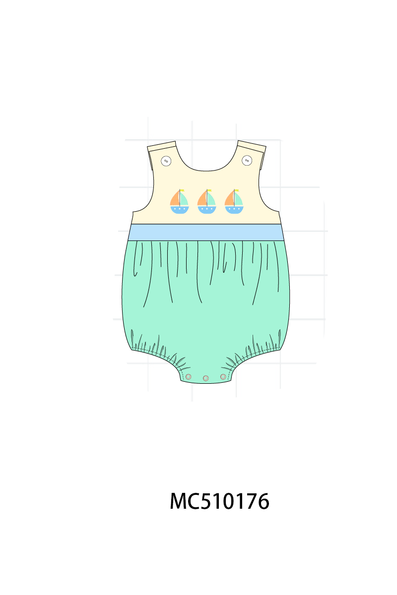 Colors blocks sailboat embroidery collection