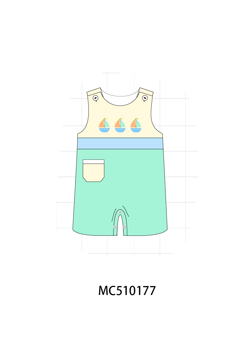Colors blocks sailboat embroidery collection