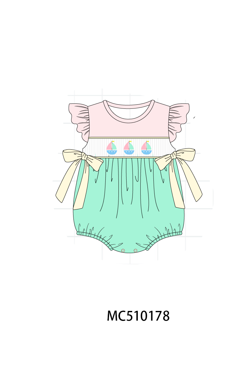 Colors blocks sailboat embroidery collection