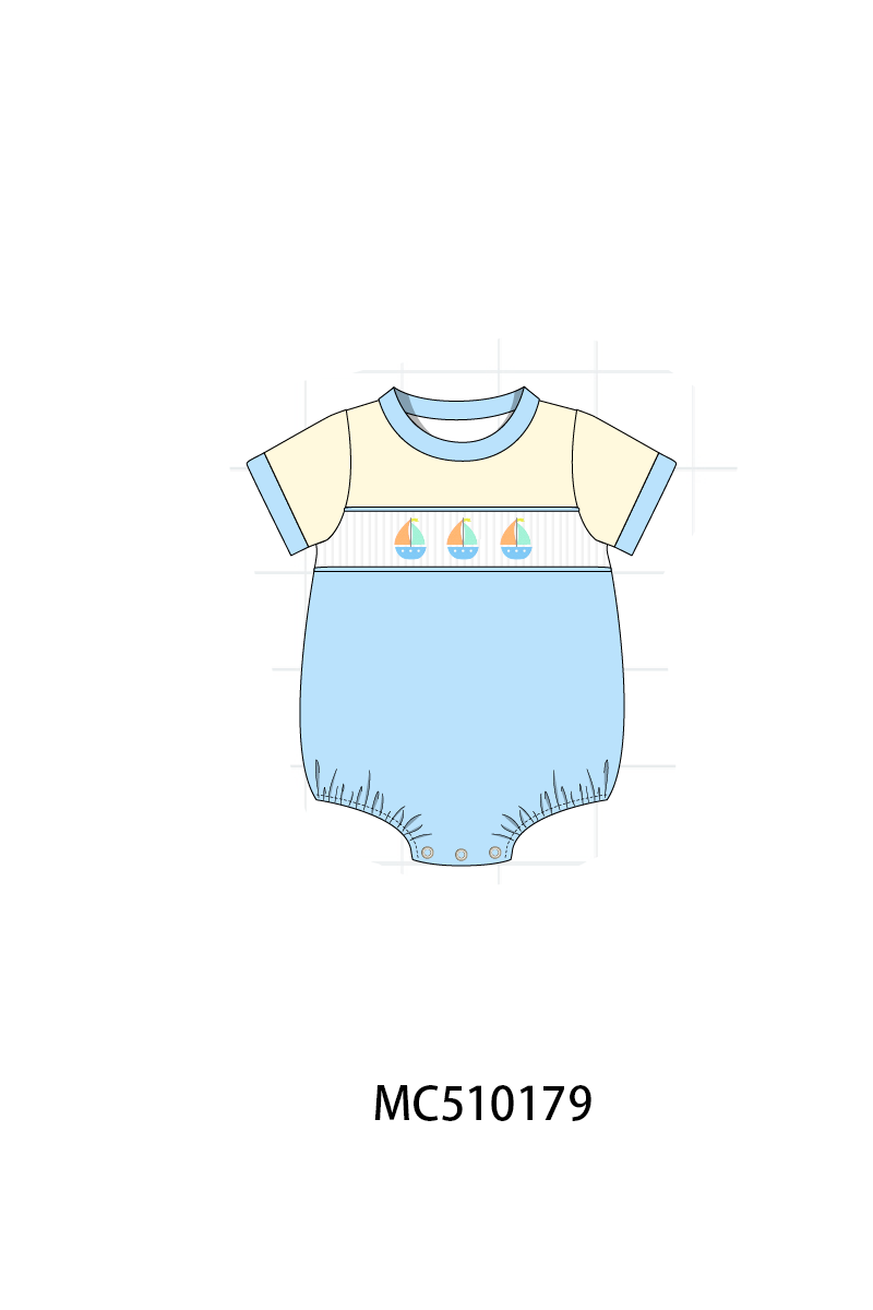 Colors blocks sailboat embroidery collection