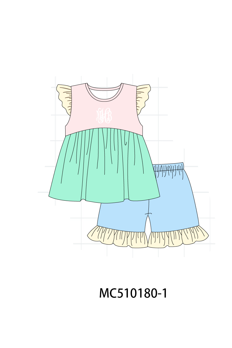 Colors blocks monogram embroidery collection 2
