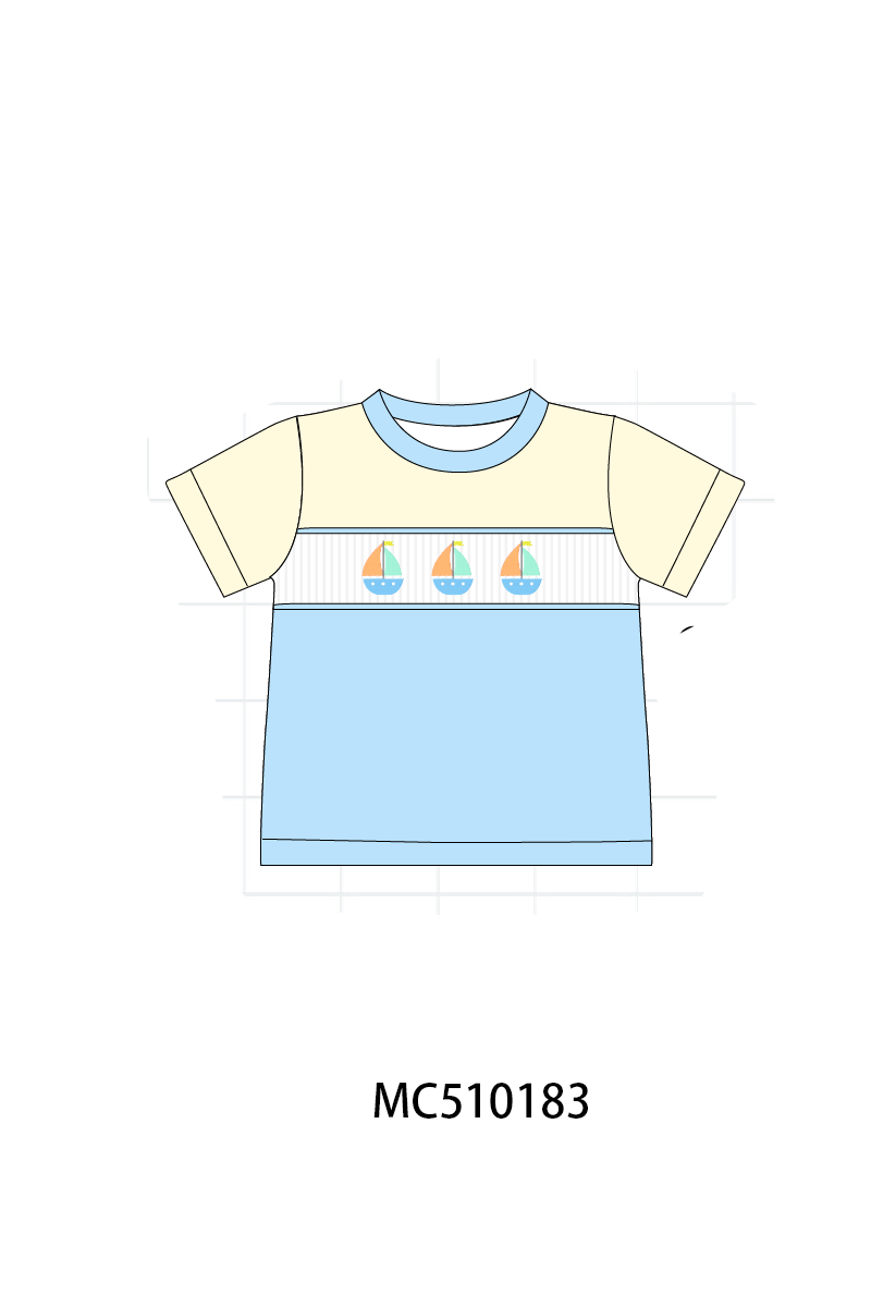 Colors blocks sailboat embroidery collection