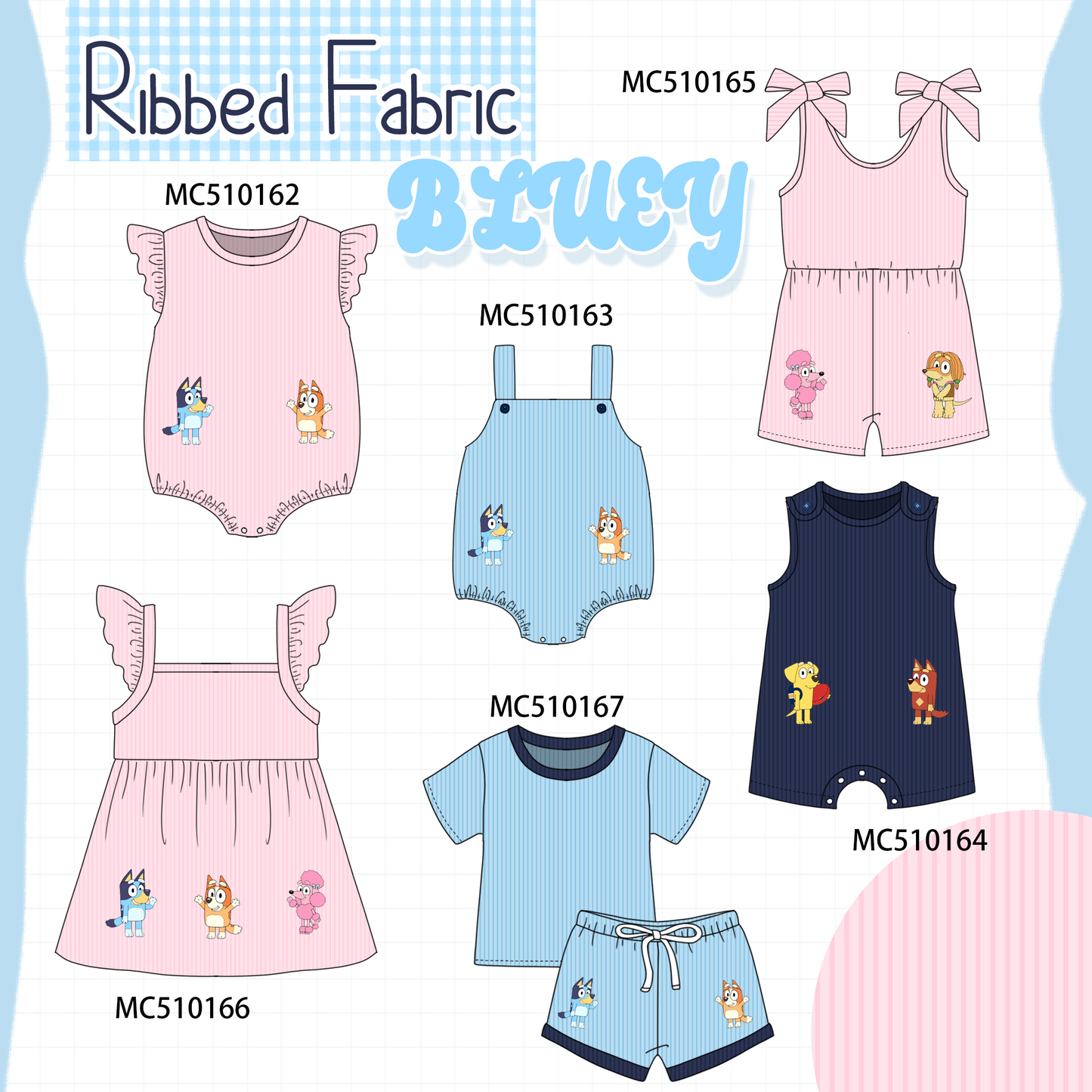 Pink&blue character applique collection