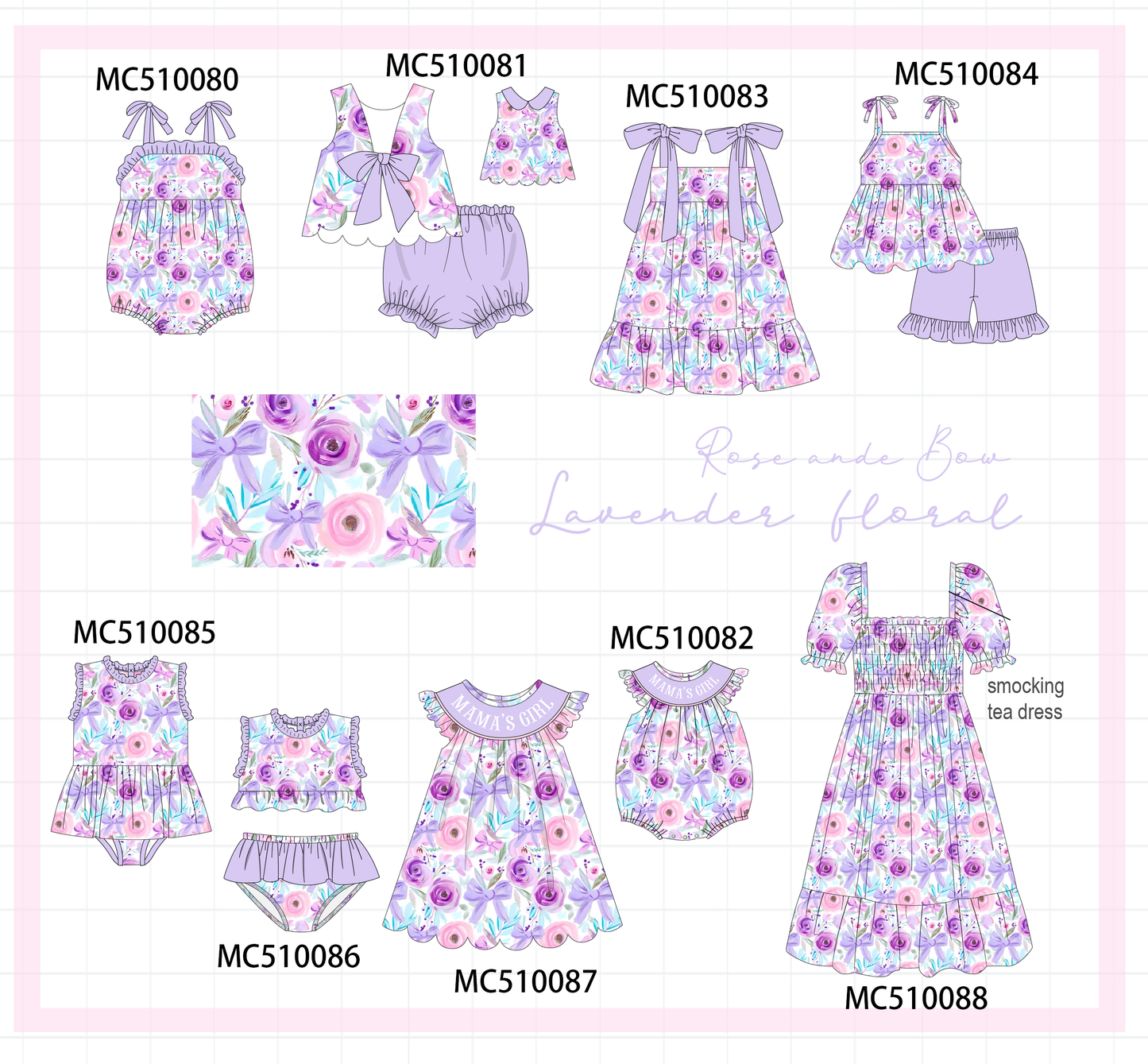 Purple floral print ruffle collection