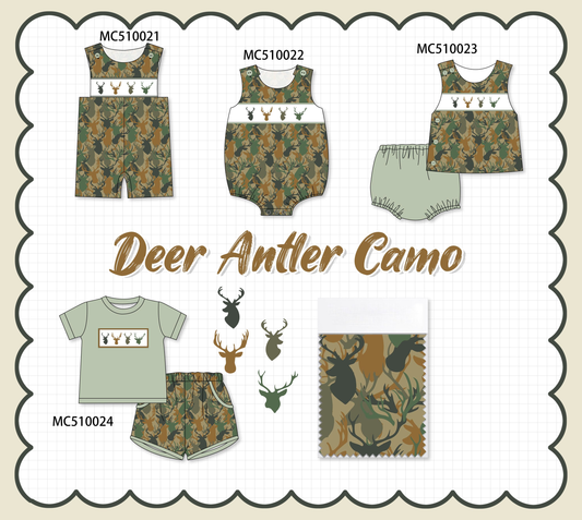 Camouflage deer antler embroidery collection