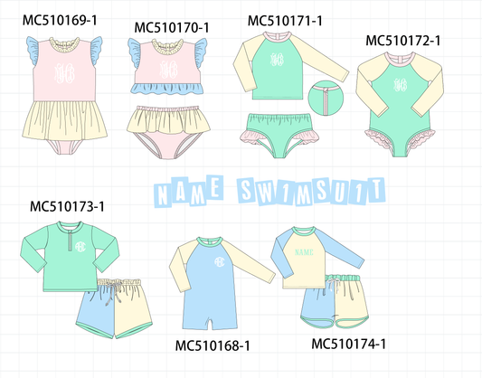 Colors blocks monogram embroidery collection 1